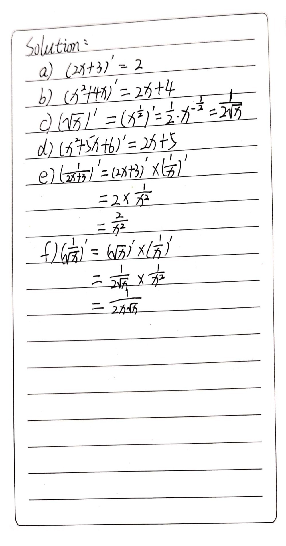 Find The Derivatives By Using First Principle A 2x Gauthmath Find The Derivatives By Using First Principle A 2x Gauthmath