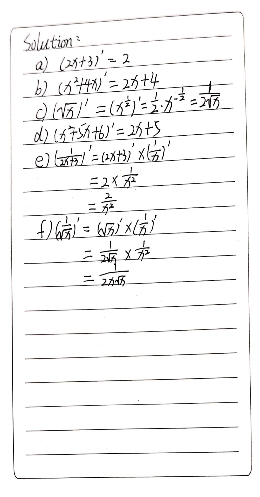 Find The Derivatives By Using First Principle A 2x Gauthmath