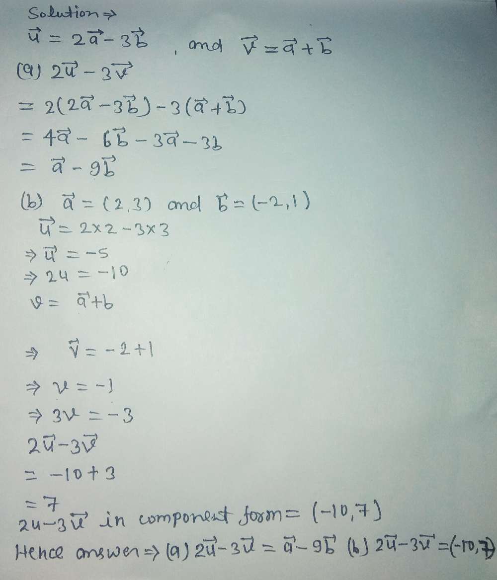 12k 1 Consider The Vectors Overline U 2hat A Gauthmath