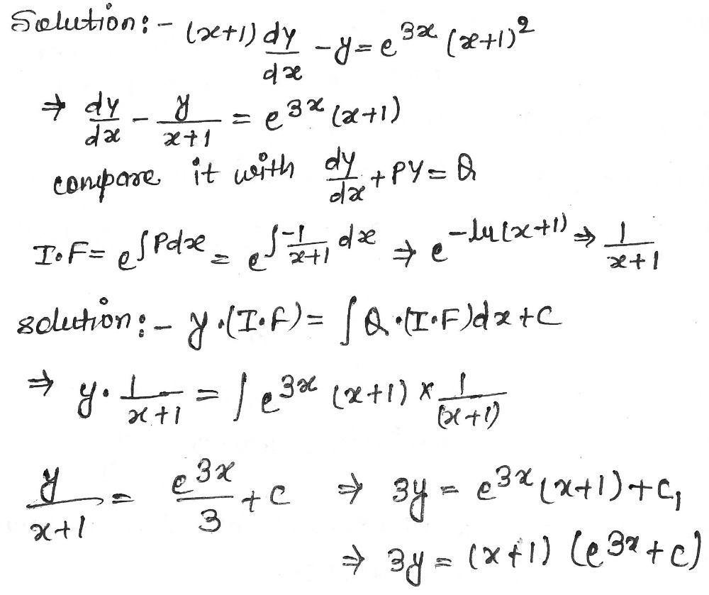 The Solution Of The Given Differential Equation Gauthmath