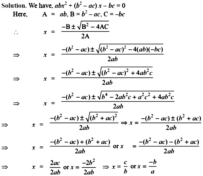 Using Quadratic Formula Solve The Following Equation For X Abx 2 B 2 Ac X 0 Snapsolve