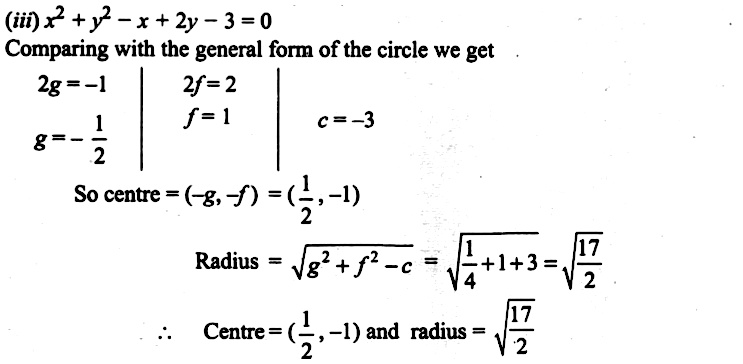 Find Centre And Radius Of The Following Circles X 2 Y 2 X 2y 3 0 Snapsolve