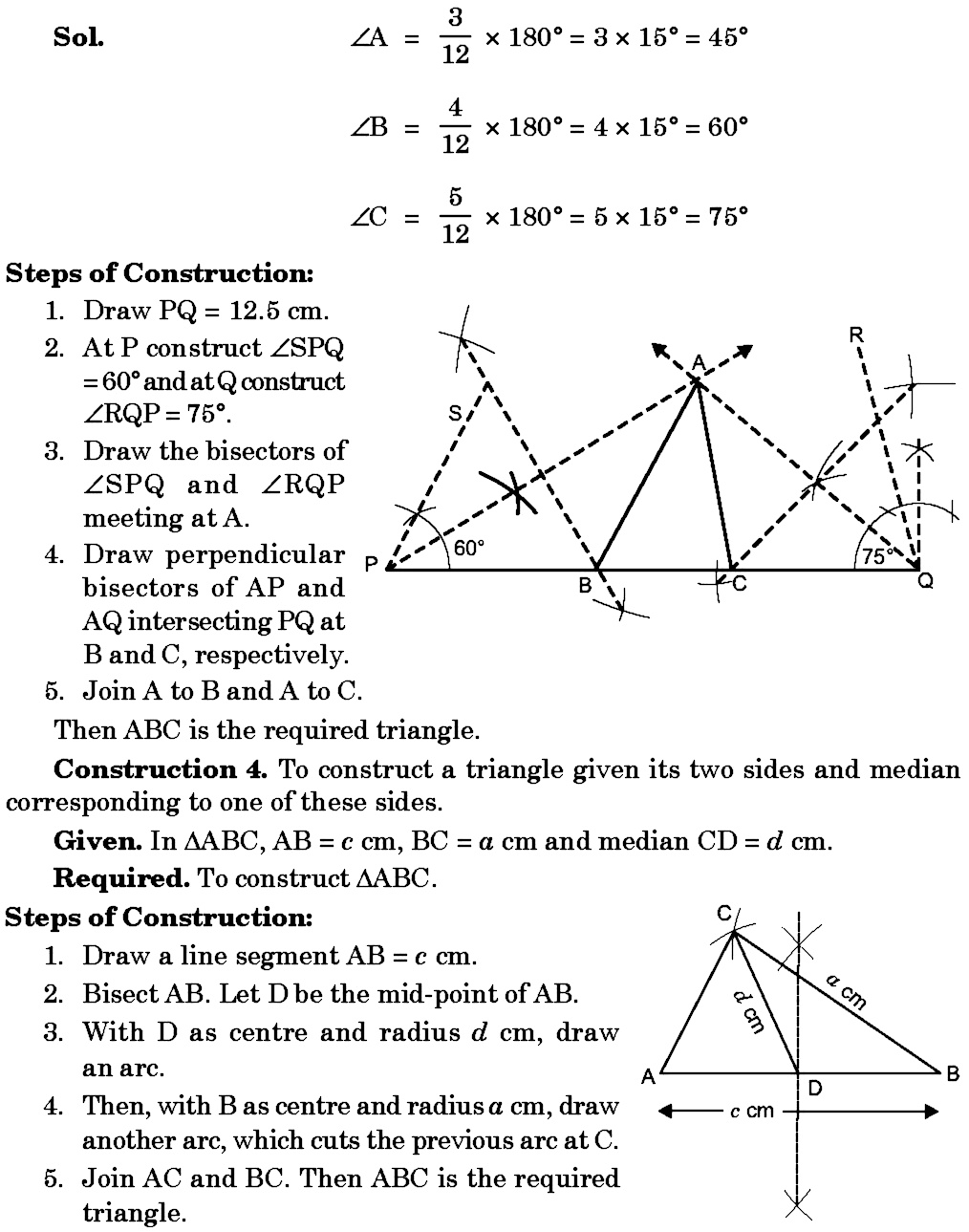 Example 8 Construct A Triangle Having Its Perimeter 12 5 Cm And The Ratioof The Angles As 3 4 5 Most Important Hots Snapsolve