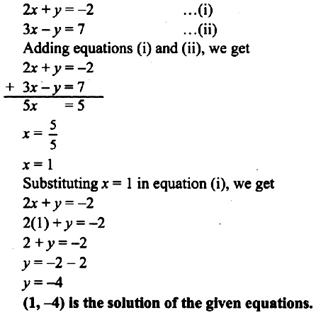 Solve The Following Simultaneous Equations 2x Y 2 3x Y 7 Snapsolve