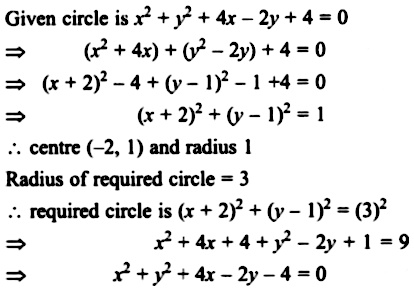 Find The Equation Of A Circle Concentric With The Circle Tex X 2 Y 2 4x 2y 4 0 Tex And With Three Times Its Radius Snapsolve