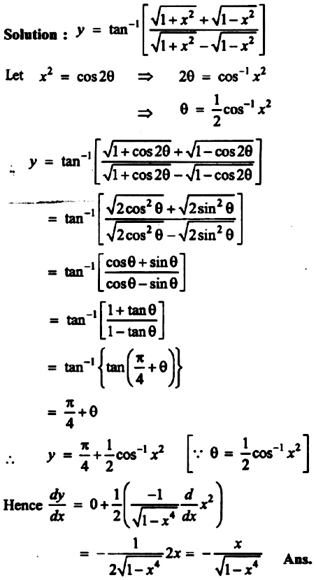 Example 18 If Y Tan 1 Frac Sqrt 1 X 2 Sqrt 1 X 2 Sqrt 1 X 2 Sqrt 1 X 2 Find The Value Of Frac Dy Dx Snapsolve