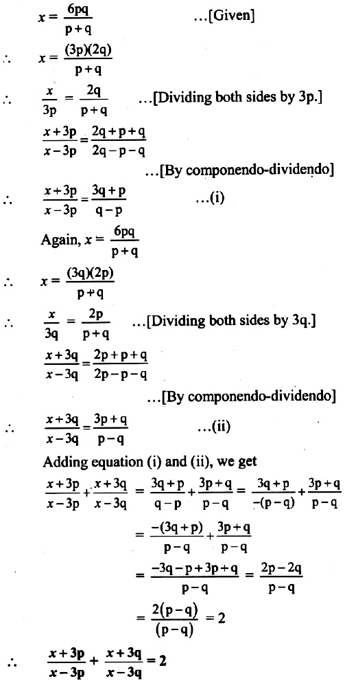 If X Frac 6pq P Q Then Find The Value Offrac X 3p X 3p Frac X 3q X 3q Snapsolve