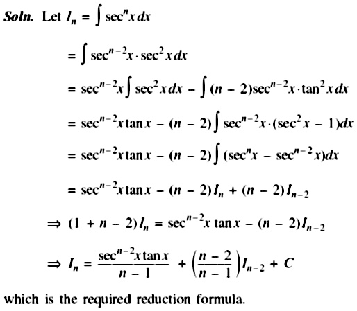 Reduction Formula For Tex Int Sec Xdx Tex Snapsolve