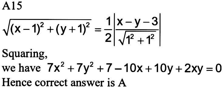 The Equation Of The Ellipse Whose Focus Is 1 1 Directrix Is The Line X Y 3 0 Andthe Eccentricity Is Frac 1 2 Is A 7x 2 2xy 7y 2 10x 10y 7 0 B 7x 2 2xy 7y 2 7 0 C 7x 2 2xy 7y 2 10x 10y 7 0 D 7x 2 4xv 7v 2 10x 10v 7 0 Snapsolve