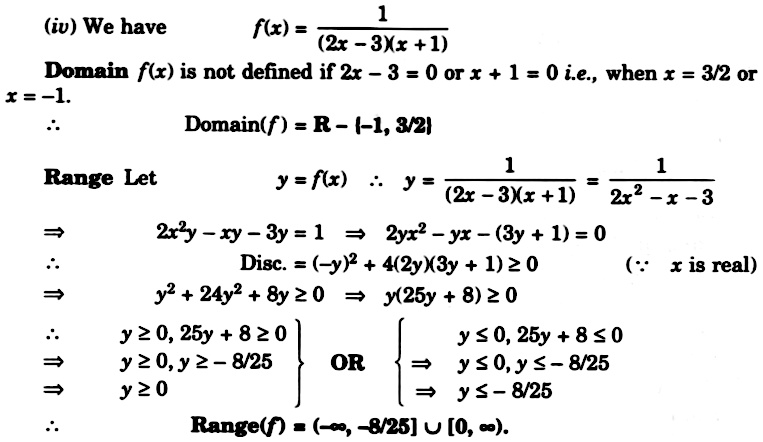 Find The Domain And The Range Of The Following Real Functions F X Frac 1 2x 3 X 1 Snapsolve