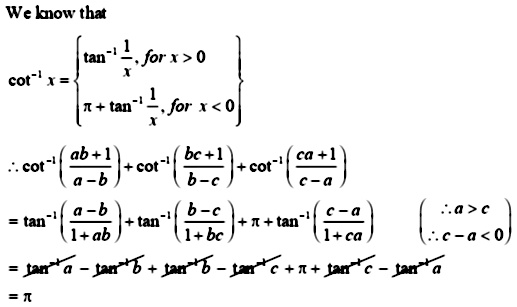 If Tex A B C 0 Tex Find The Value Of Tex Cot 1 Frac Ab 1 A B Cot 1 Frac 1 B C Cot 1 Frac Ca 1 C A Tex Snapsolve