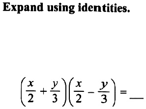 Expand Using Identities Frac X 2 Frac Y 3 Frac X 2 Frac Y 3 Underline Snapsolve