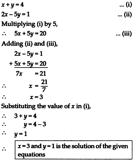 Solve The Following Sets Of Simultaneousequations X Y 4 2x 5y 1 Snapsolve