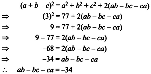If A B C 3 And A 2 B 2 C 2 77 Find Ab Ca Snapsolve