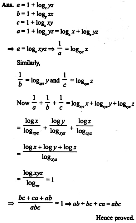 If A 1 Log X Yz 1 B 1 Log 2 Xx And C 1 Log X Xy Then Show That Ab Ca Abc Snapsolve