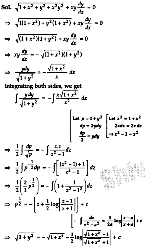 Solve The Following Differential Equation Sqrt 1 X 2 Y 2 X 2 Y 2 Xyfrac Dy Dx 0 All India Snapsolve