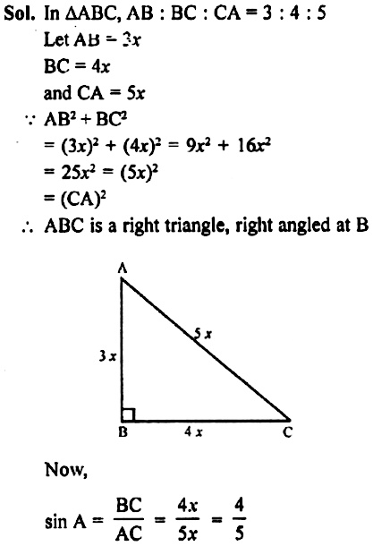 If In The Delta Abc Ab Ca 3 4 5then Find The Values Of The Following Sin A Snapsolve