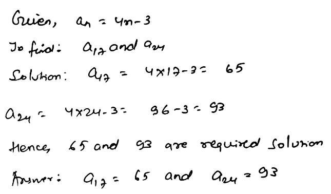 Find The Indicated Term S In Each Of The Following Sequences Whose Nth Terms Are A N 4n 3 A 17 A 24 Snapsolve