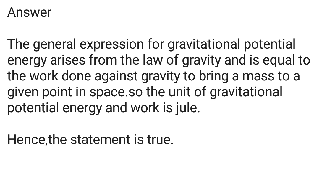 The unit for gravitational potential energy is