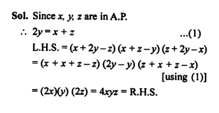 If X Y And Z Are In A P Then Show That X 2y Z X Z Y Z 2y X 4 Xyz Snapsolve