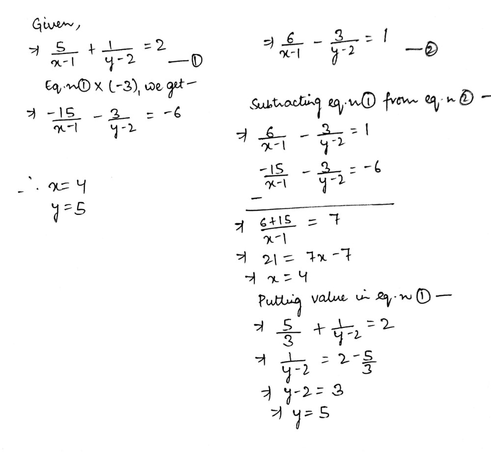 Solve For X And Y Frac 5 X 1 Frac 1 Y 2 2 Frac 6 X 1 Frac 3 Y 2 1 Snapsolve