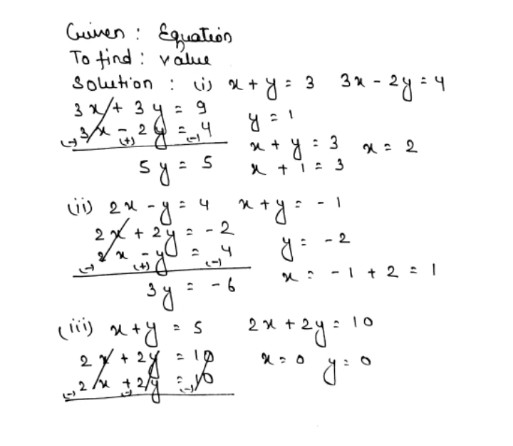 Elve The Following Pairs Of Linear Equations Graphically And Find The Nature Of That Solution 0 X Y 3 3x 2y 4 I 2x Y 4x Y 12x 2y 10 Ni X Y 5 Iv 3x Y 2 2x 3y 5solve The Following Linear Pairs By Graphical Method And Find