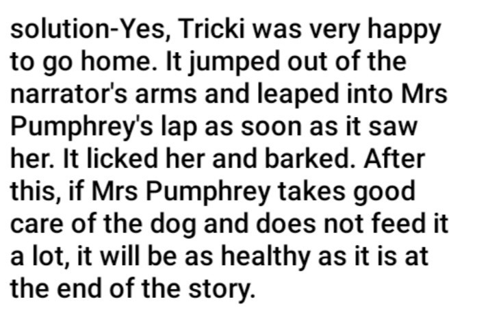 Do You Think Tricki Was Happy To Go Home What Do You Think Will Happen Now Snapsolve Do You Think Tricki Was Happy To Go Home What Do You Think Will Happen Now Snapsolve