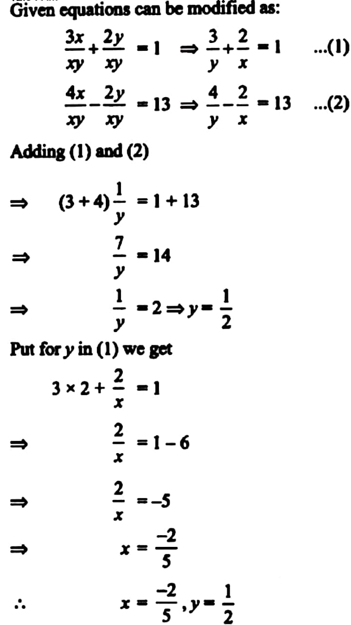 Solve Frac 3x 2y Xy 1 Frac 4x 2y Xy 13 Snapsolve