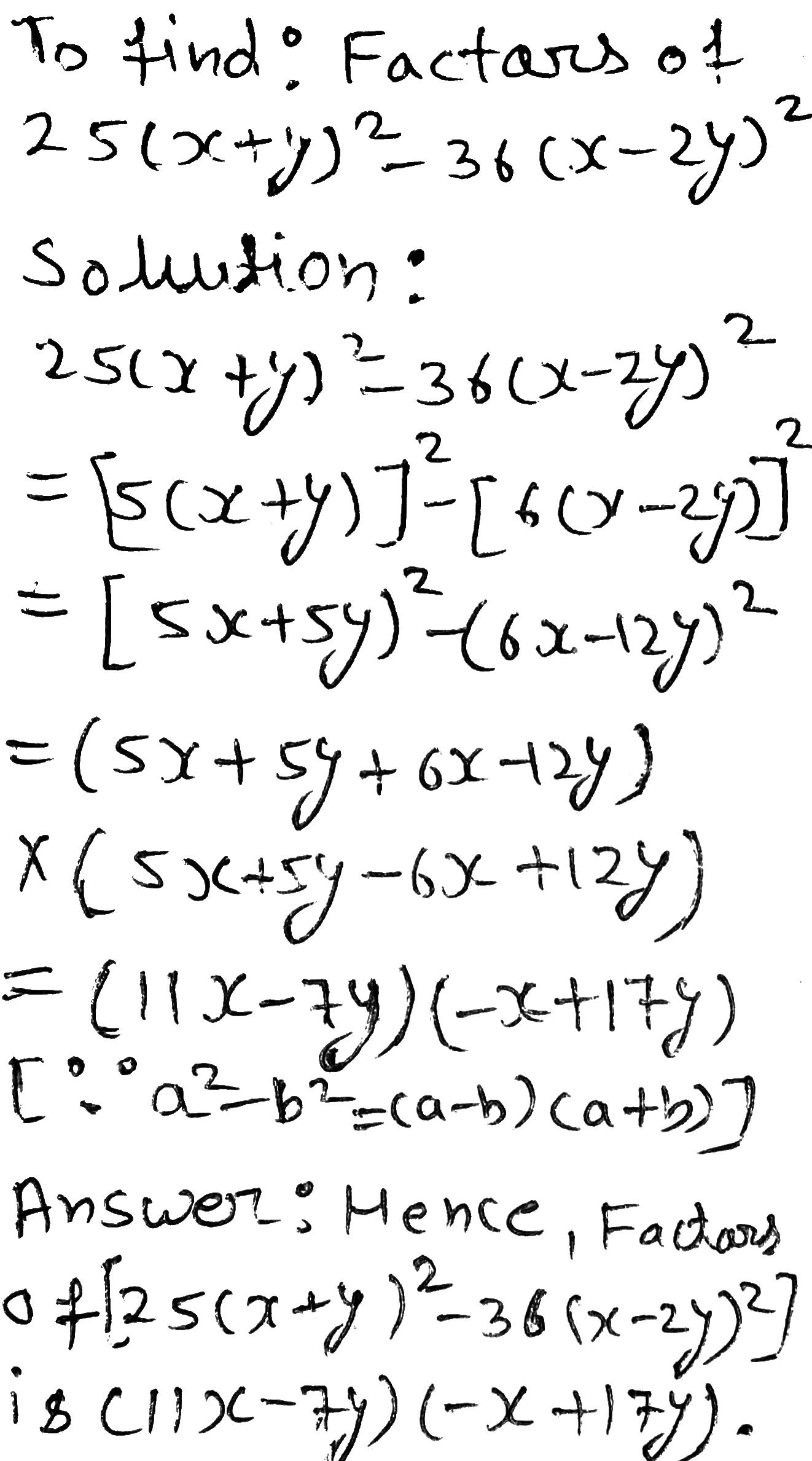 Example 3 Factorise 25 X Y 2 36 X 2y 2 Snapsolve Example 3 Factorise 25 X Y 2 36 X 2y 2 Snapsolve