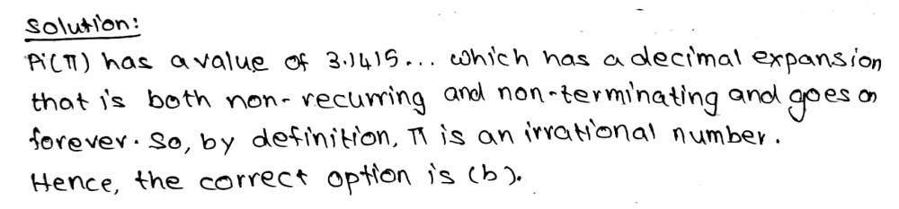 Pi Frac 22 7 Is A A Rational Number B An Irrational Number C A Prime Number D An Even Number Snapsolve