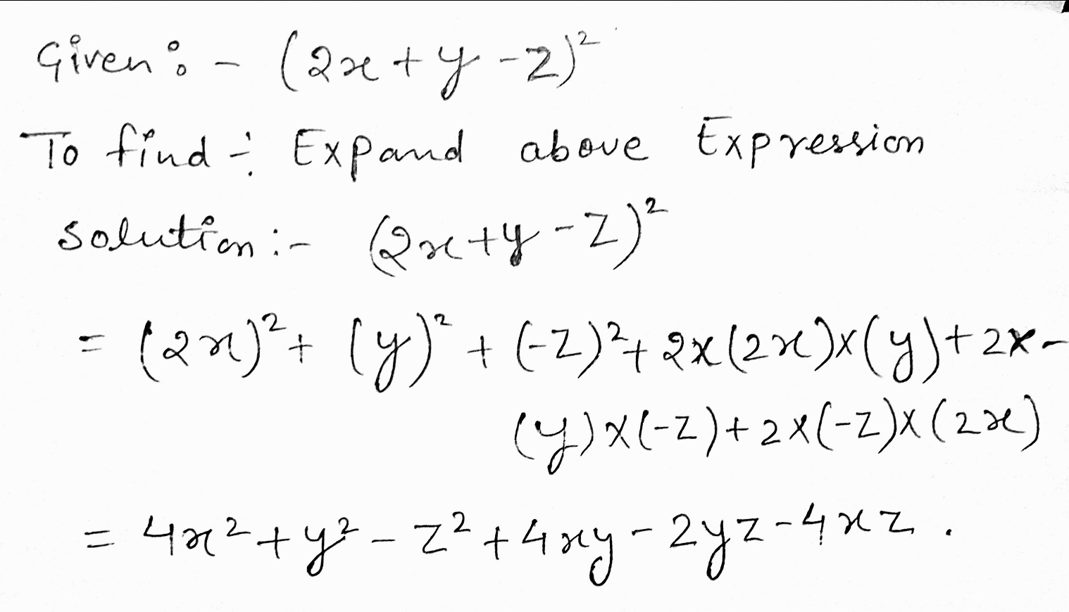 5 Expand The Following Viii 2x Y Z 2 Snapsolve