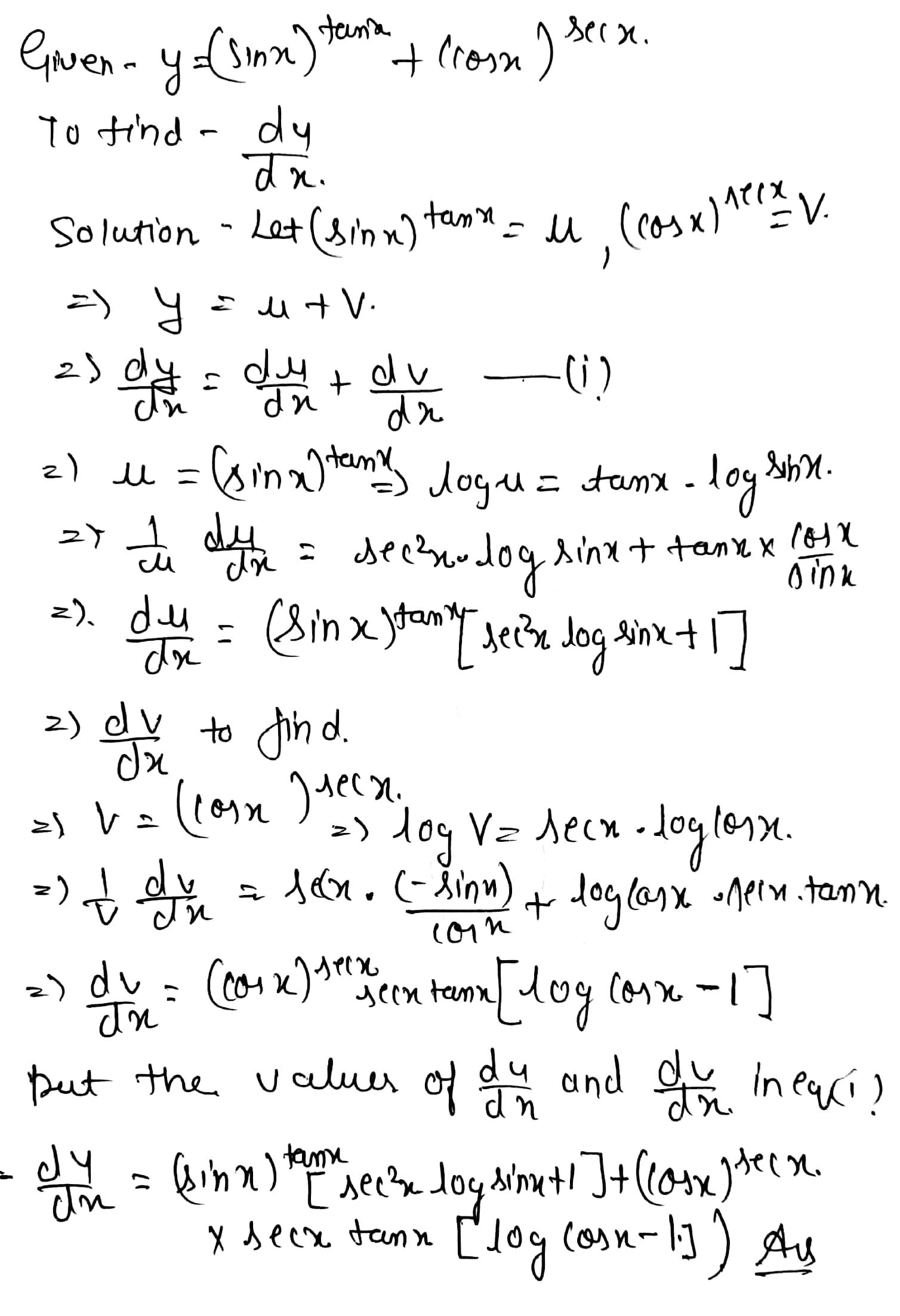 32 If Y Sin X Tan X Cos X Sec X Then Find Frac Dy Dx Snapsolve