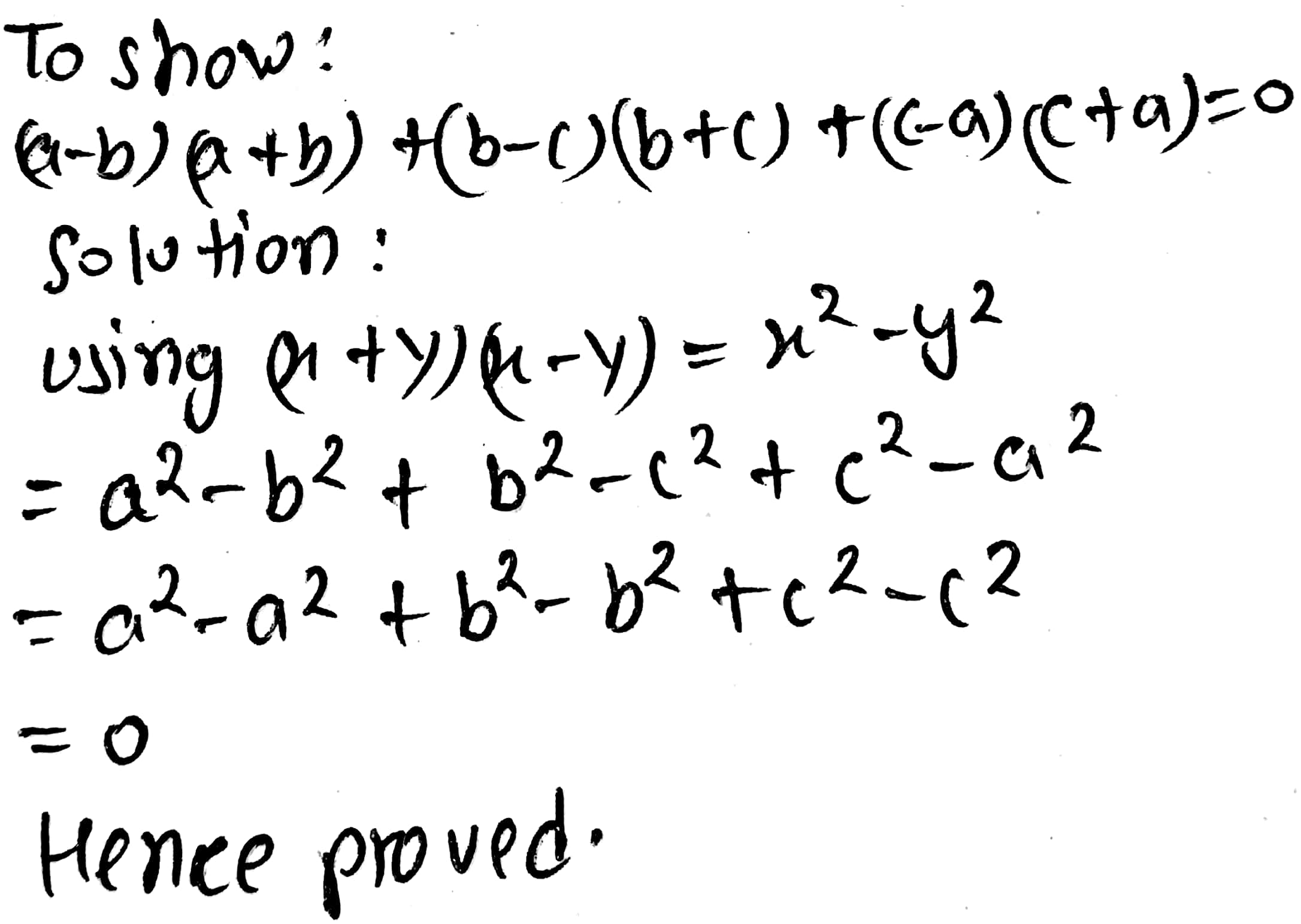 Show That A B A B B C B C C A C A 0 Snapsolve