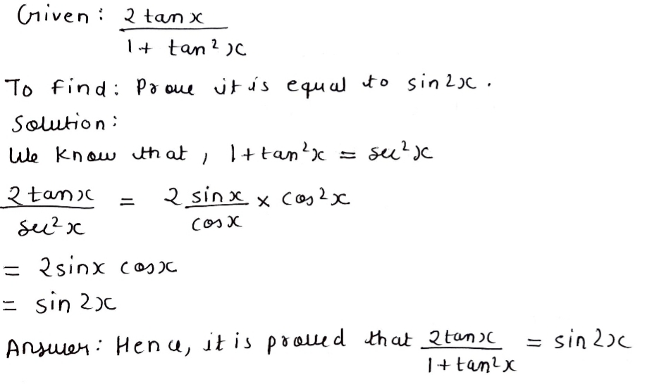 59 76 Prove The Identity 62 Frac 2tan X 1 Tan 2 X Sin 2x Snapsolve