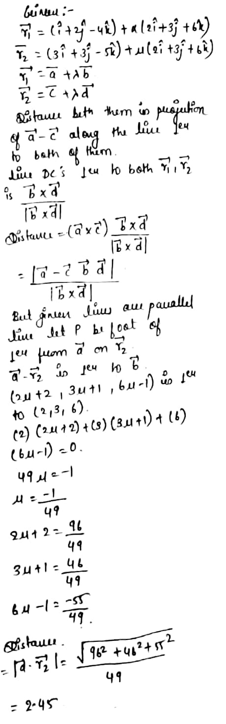 Find The Image Of The Point P 2 1 5 In The Line Overrightarrow R 11 Widehat R Widehat 2j 8 Widehat K Lambda 10 Widehat I 4 Widehat J 11 Widehat K Snapsolve