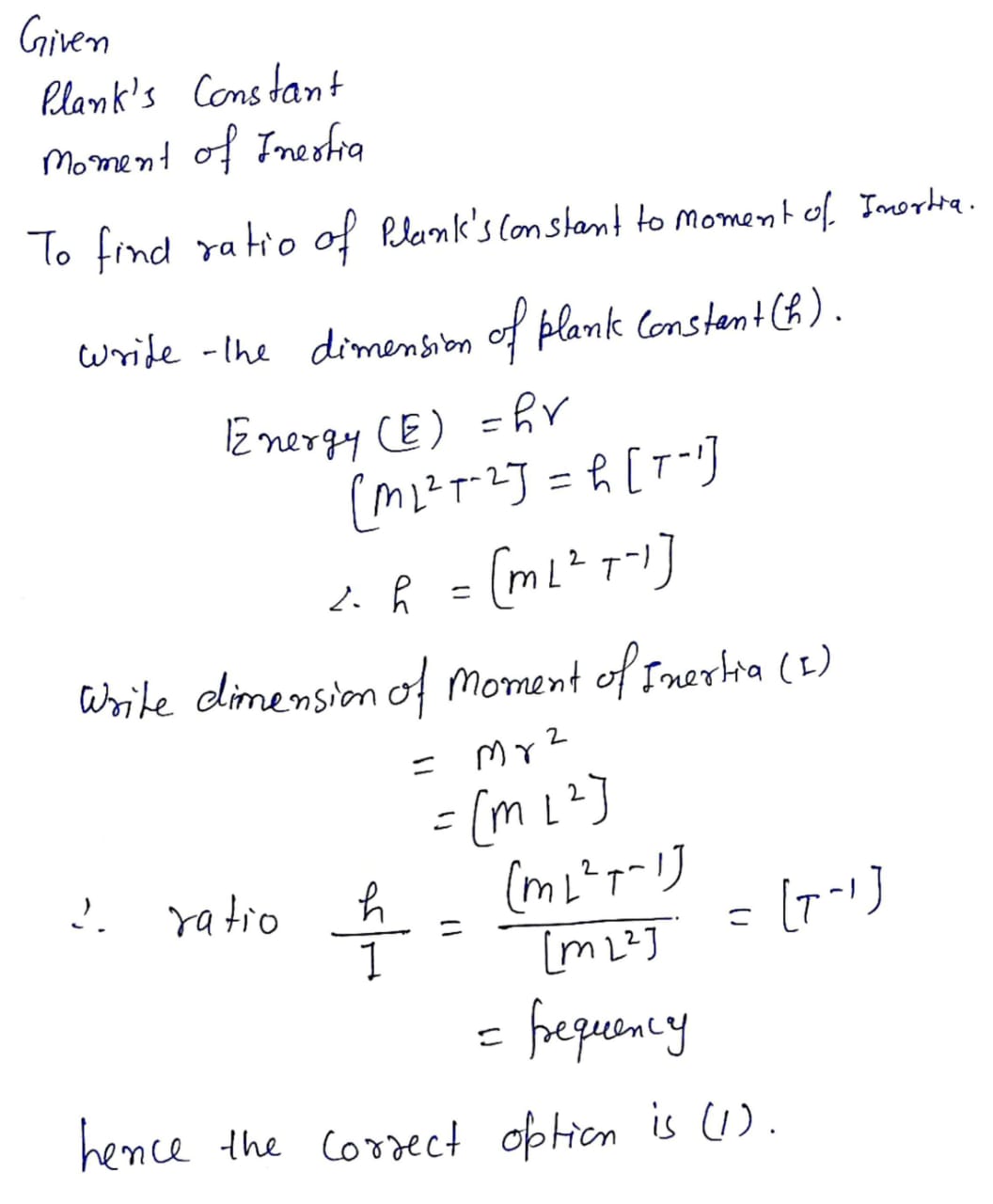 Of momentum dimension Physics Tutorial: