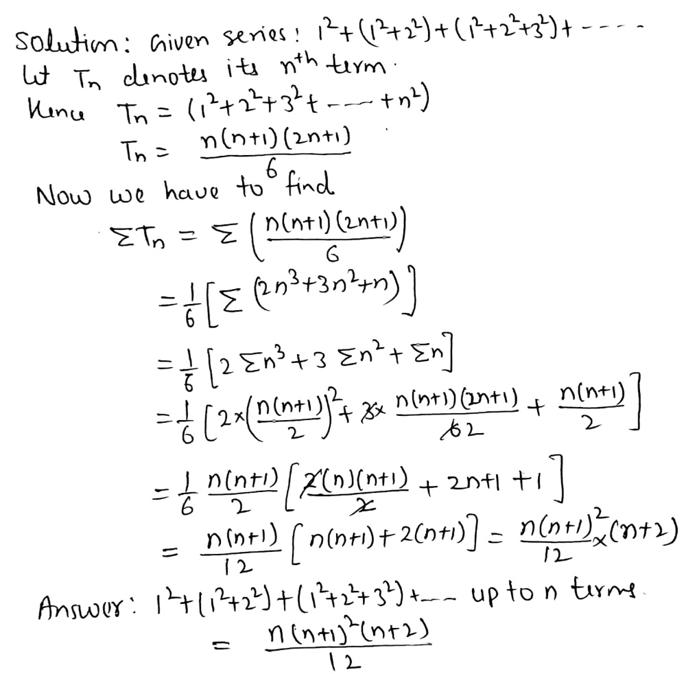 Find The Sum To N Terms Of Series 1 2 Left 1 2 2 2 Right Left 1 2 2 2 3 2 Right Dots Snapsolve