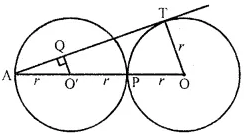 Two Circles Of Same Radii R And Centres O And O Apos Touch Each Other At P As Shown In Figure If O O Apos Is Produced To Meet The Circle C O Apos R