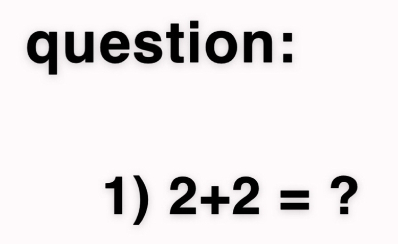 Solved: question: 1 2+2= ? [Math]