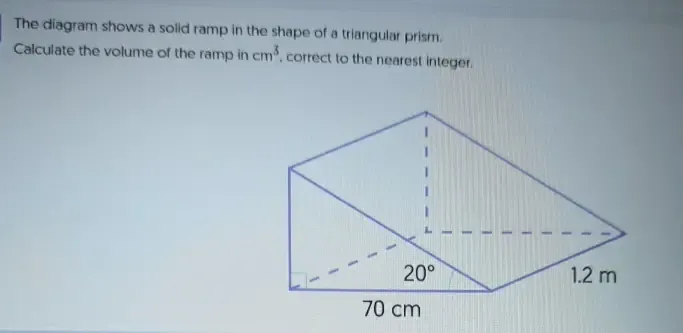 A Solid Triangular Ramp Solved: The diagram shows a solid ramp in the shape of a triangular ...