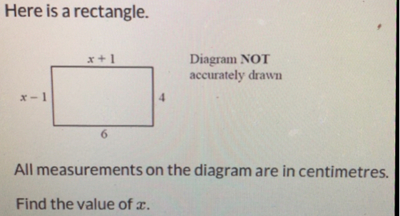 Solved: Here is a rectangle. Diagram NOT accurately drawn All ...