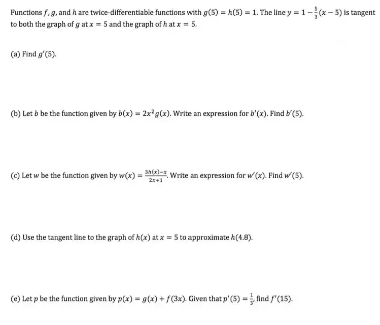 Functions F G And H Are Twice Differentiable Fu Gauthmath