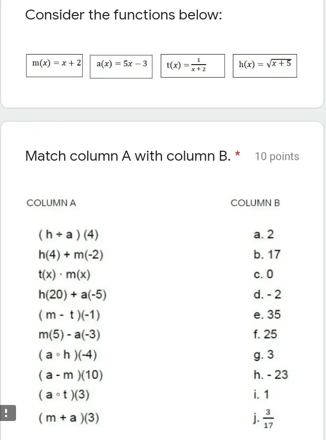 Consider The Functions Below Mx X 2 Ax 5x 3 Tx 1 Gauthmath